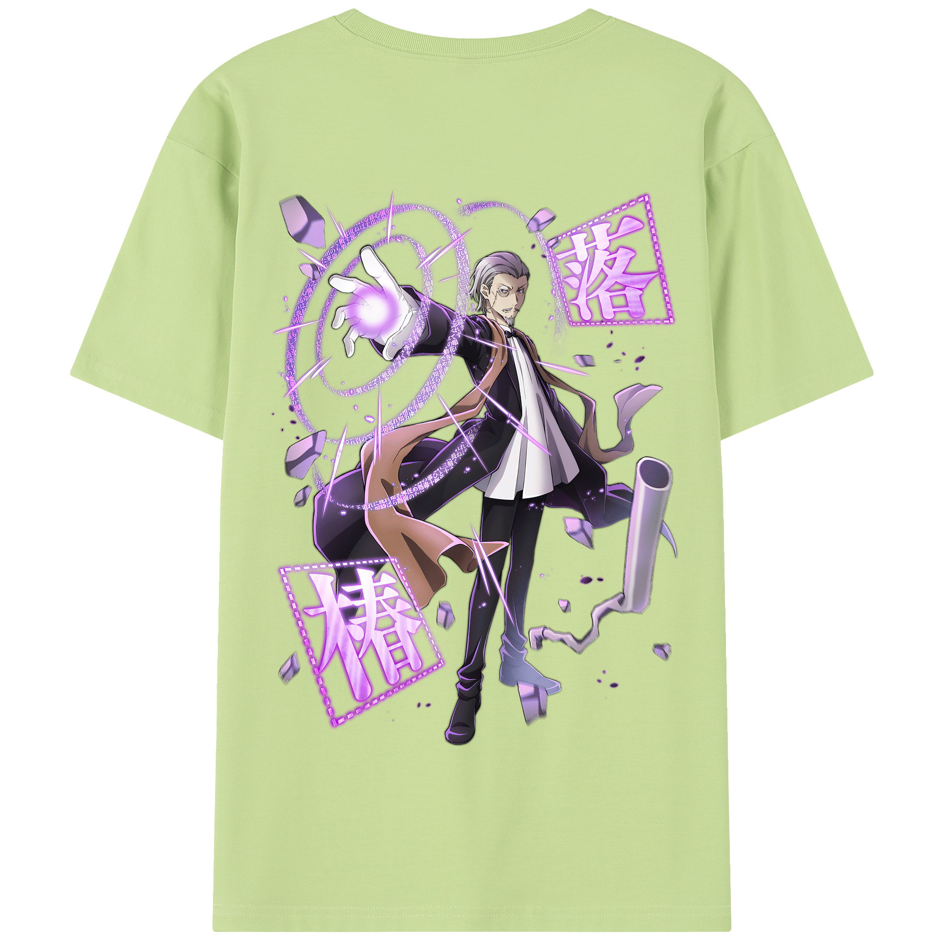 （画像用） 文豪ストレイドッグス Bungo Stray Dogs 綿100％半袖Tシャツ（背面プリント）